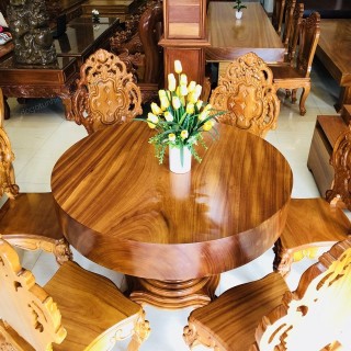 Bộ bàn ghế gỗ nguyên khối - Gỗ Quý Mộc Thạch - Công Ty Gỗ Quý Đắk Lắk Mộc Thạch
